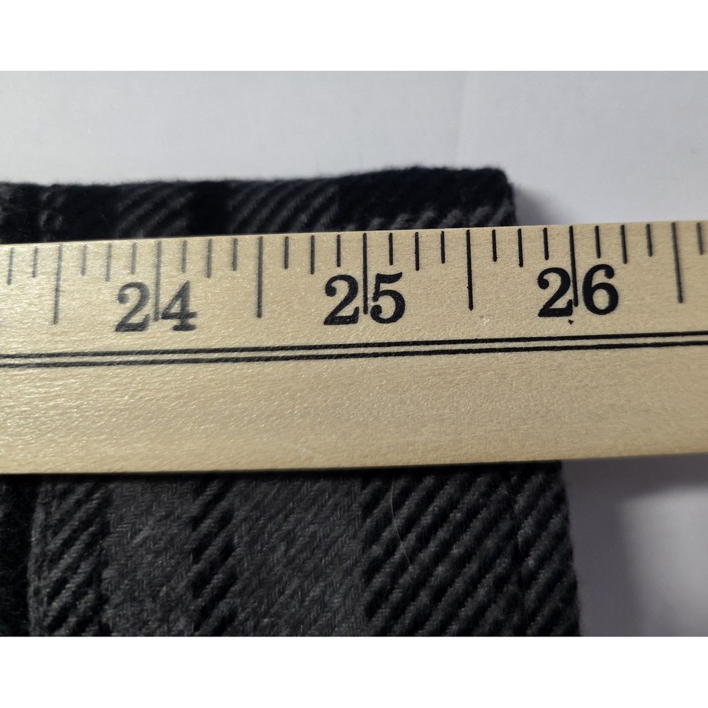 Orvis Shacket Men Medium Black Gray Plaid Heavy Flannel Shirt Jacket Button Up - Picture 10 of 13